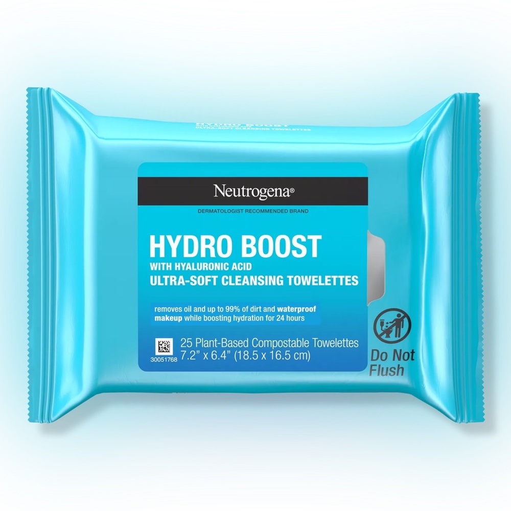 NEUTROGENA Hydro Boost Facial Cleansing Wipes 25ct, NEW